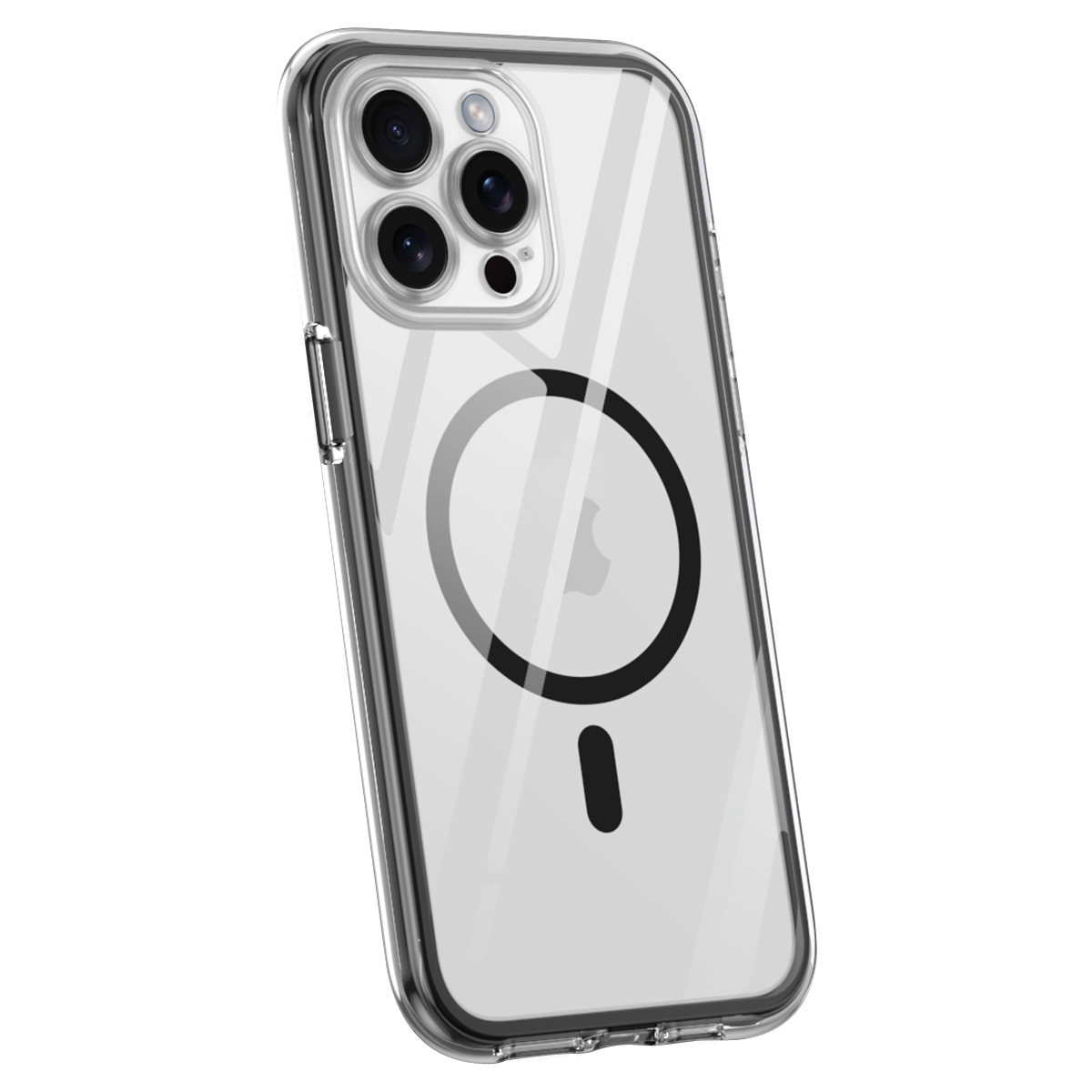 For iPhone 13 Pro Max Vacuum Airbag Y1 Series Transparent MagSafe Magnetic Phone Case(Black) - Shopkiz.com