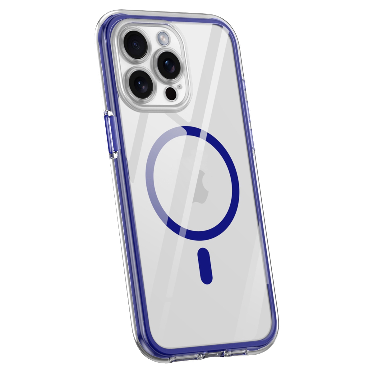 For iPhone 12 Pro Vacuum Airbag Y1 Series Transparent MagSafe Magnetic Phone Case(Navy Blue) - Shopkiz.com