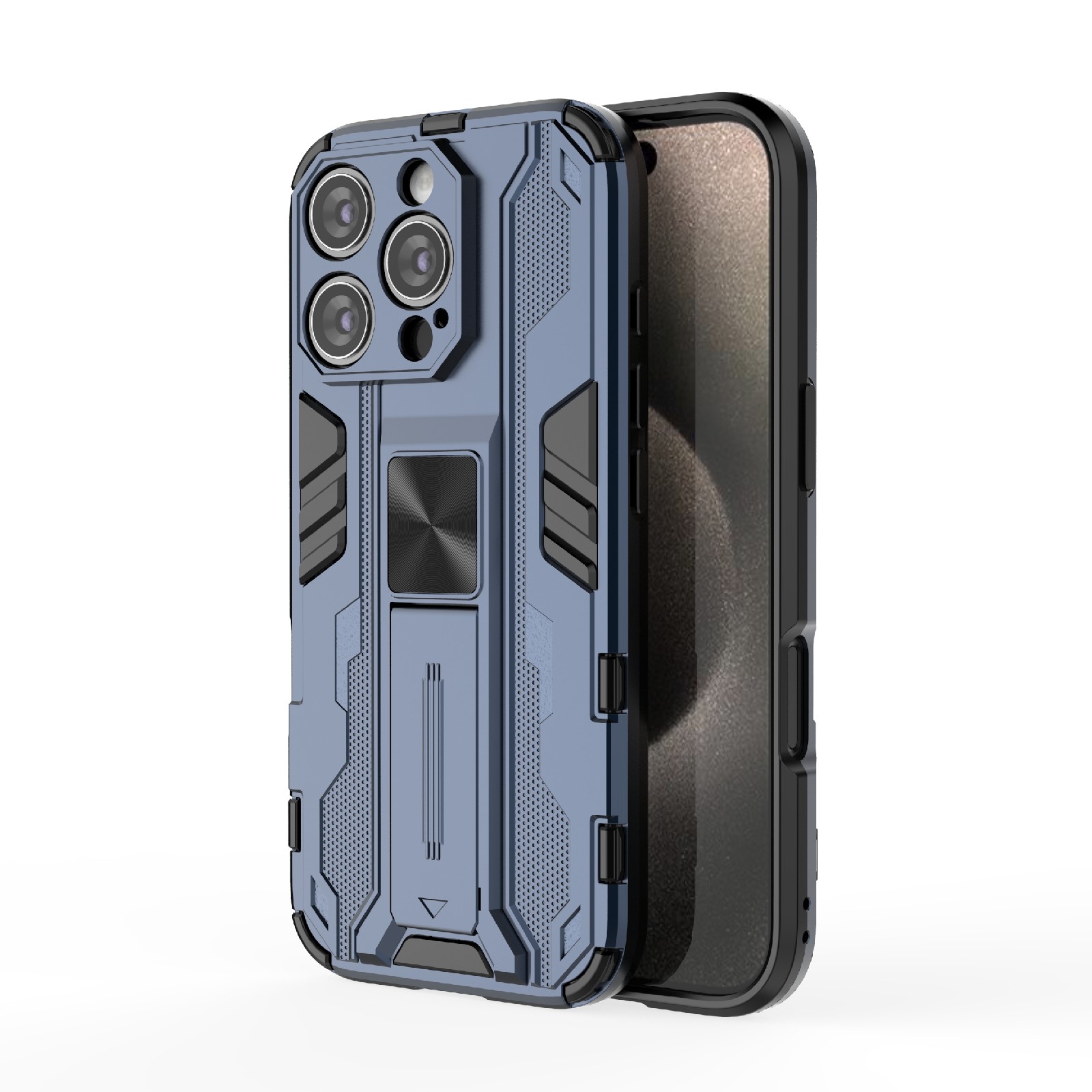 For iPhone 16 Pro Supersonic PC + TPU Holder Phone Case(Blue) - Shopkiz.com