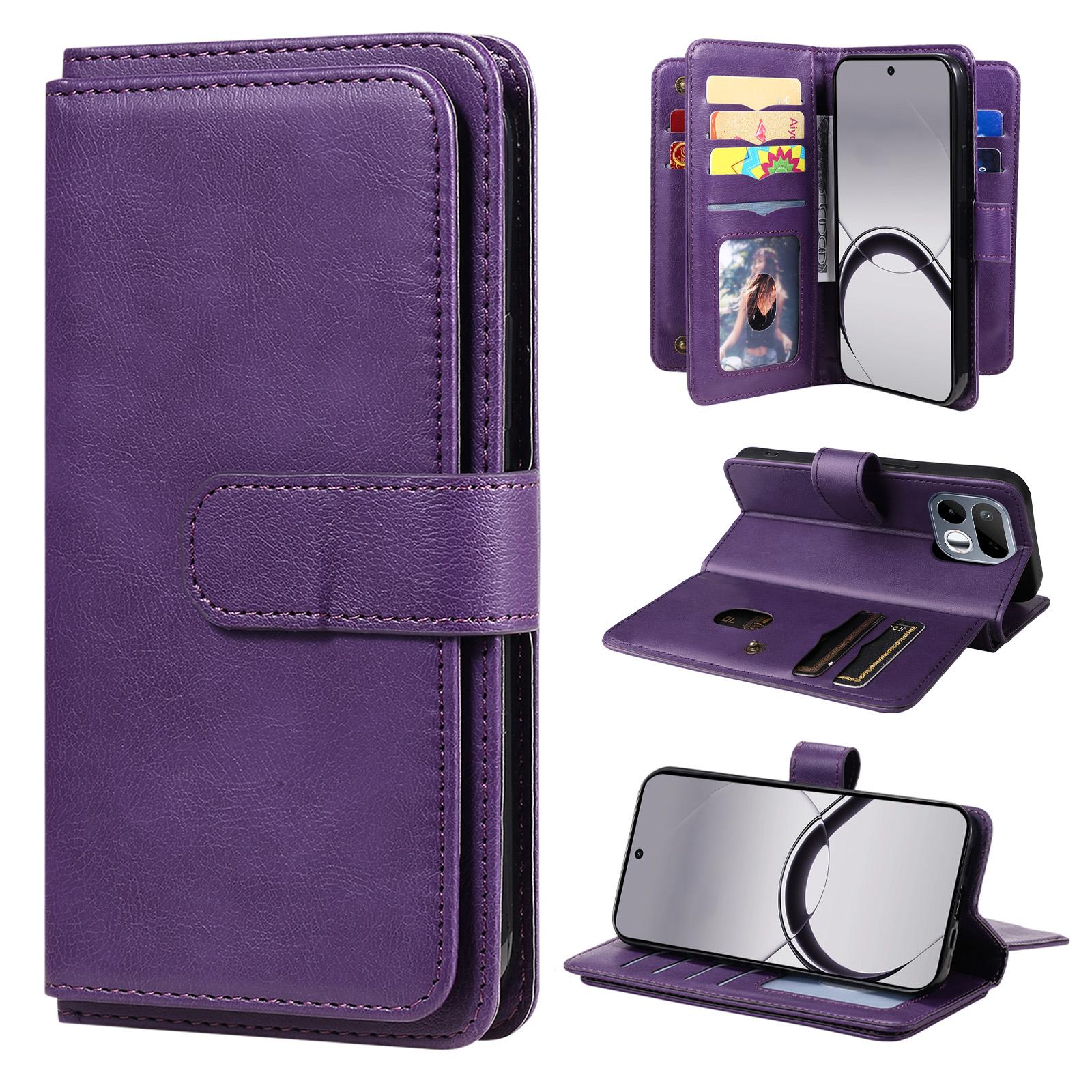For Realme 16T 5G Multi-Function Wallet 10 Card Slots Leather Phone Case(Violet) - Shopkiz.com