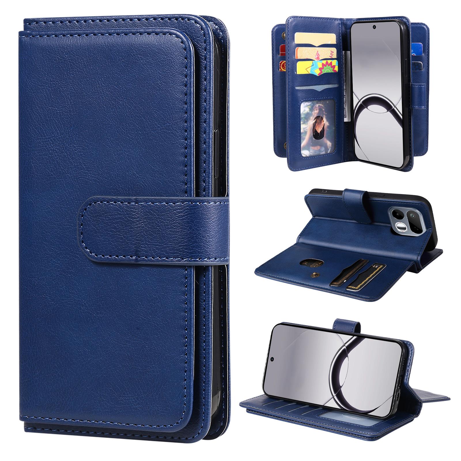 For Realme 16T 5G Multi-Function Wallet 10 Card Slots Leather Phone Case(Dark Blue) - Shopkiz.com