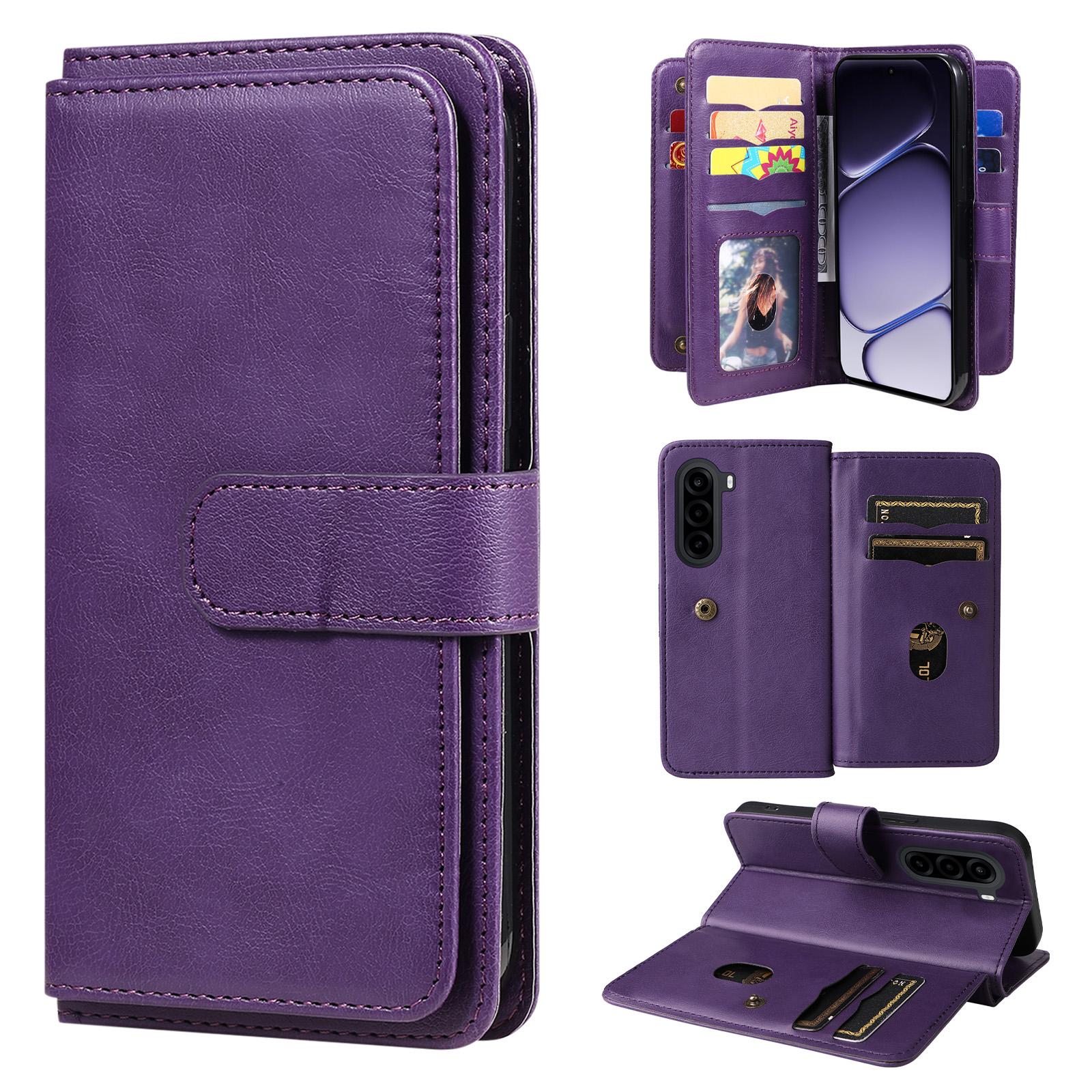 For Realme P4x 5G Multi-Function Wallet 10 Card Slots Leather Phone Case(Violet) - Shopkiz.com