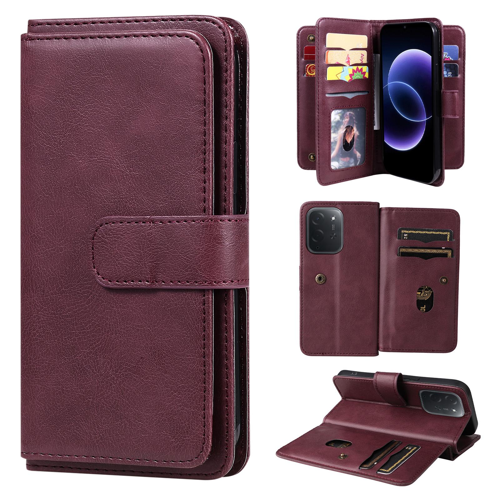 For Xiaomi Poco C95 Pro Multi-Function Wallet 10 Card Slots Leather Phone Case(Claret) - Shopkiz.com
