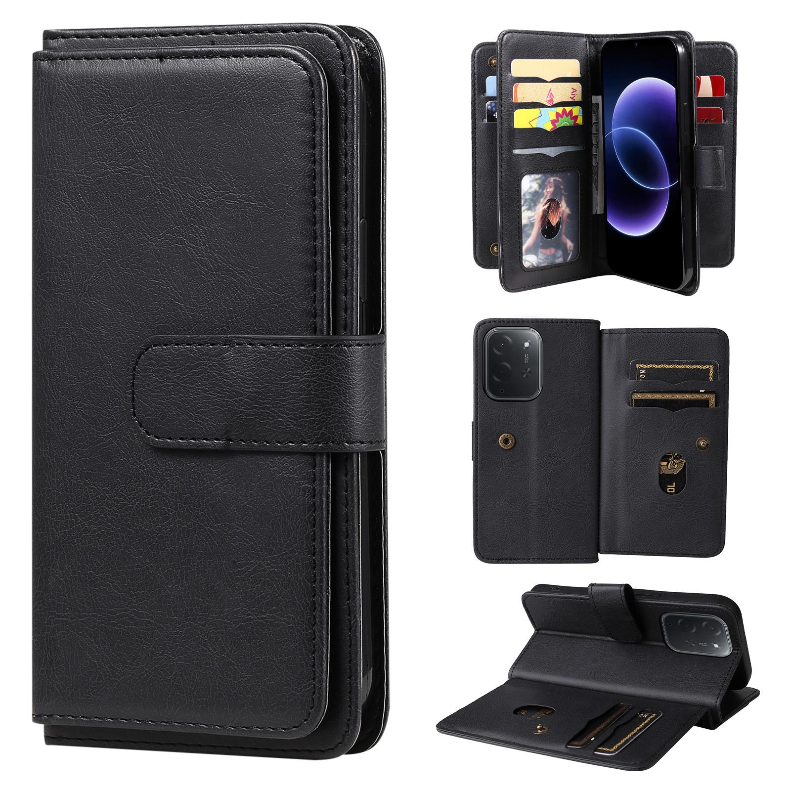 For Xiaomi Poco C95 Pro Multi-Function Wallet 10 Card Slots Leather Phone Case(Black) - Shopkiz.com