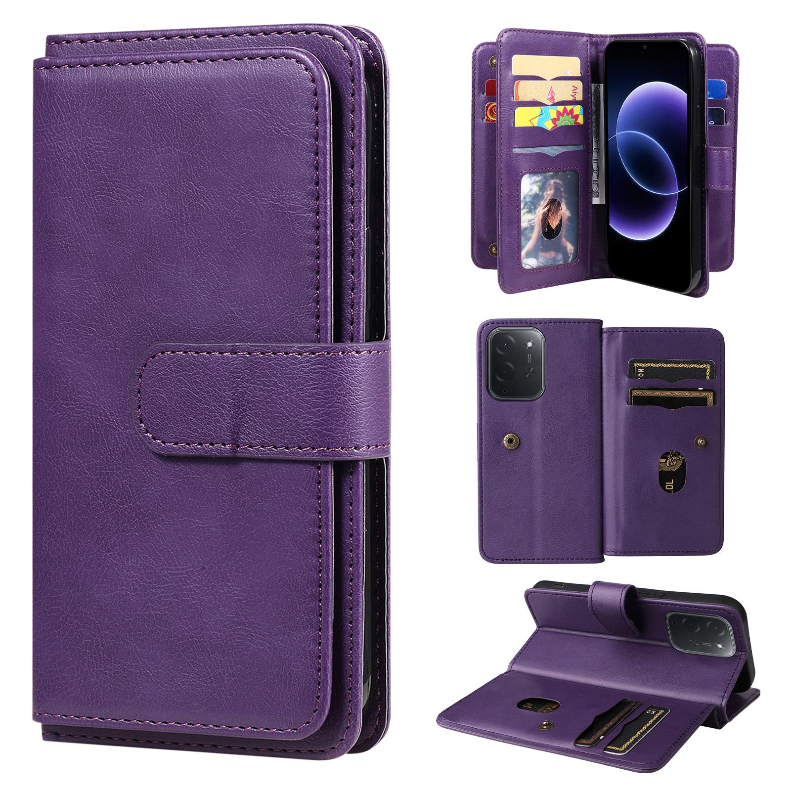 For Xiaomi Poco C95 Pro Multi-Function Wallet 10 Card Slots Leather Phone Case(Violet) - Shopkiz.com
