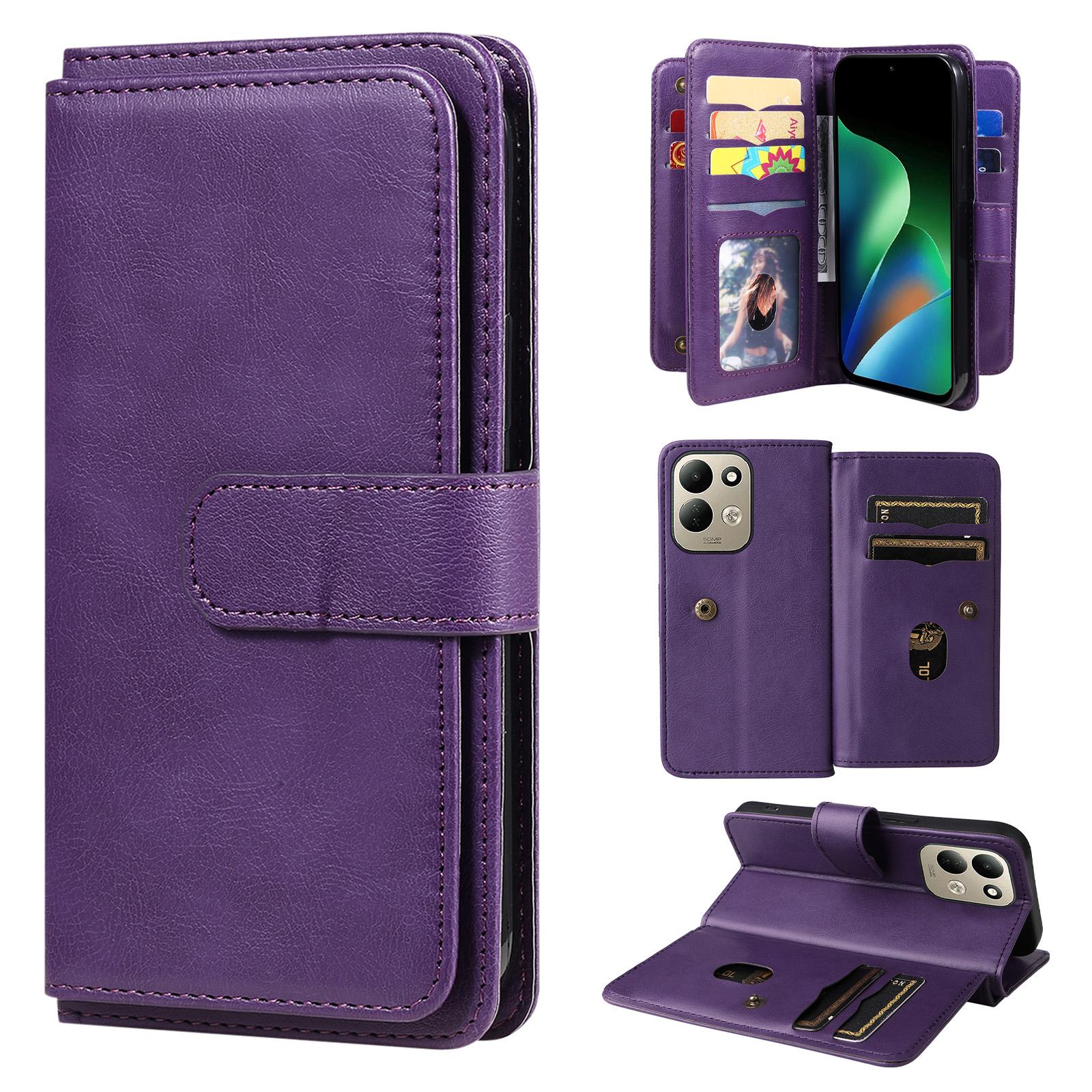 For Redmi 17 5G / 4G Global 170mm Multi-Function Wallet 10 Card Slots Leather Phone Case(Violet) - Shopkiz.com