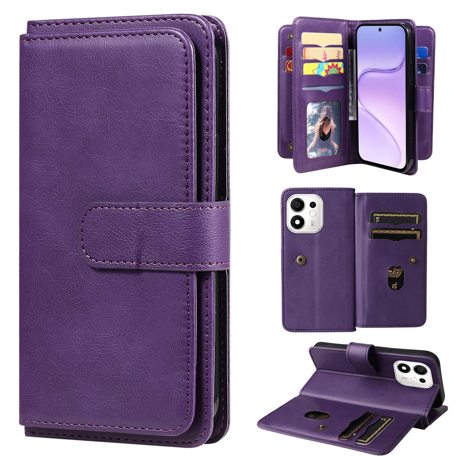 For Honor 600 Smart 5G Multi-Function Wallet 10 Card Slots Leather Phone Case(Violet) - Shopkiz.com