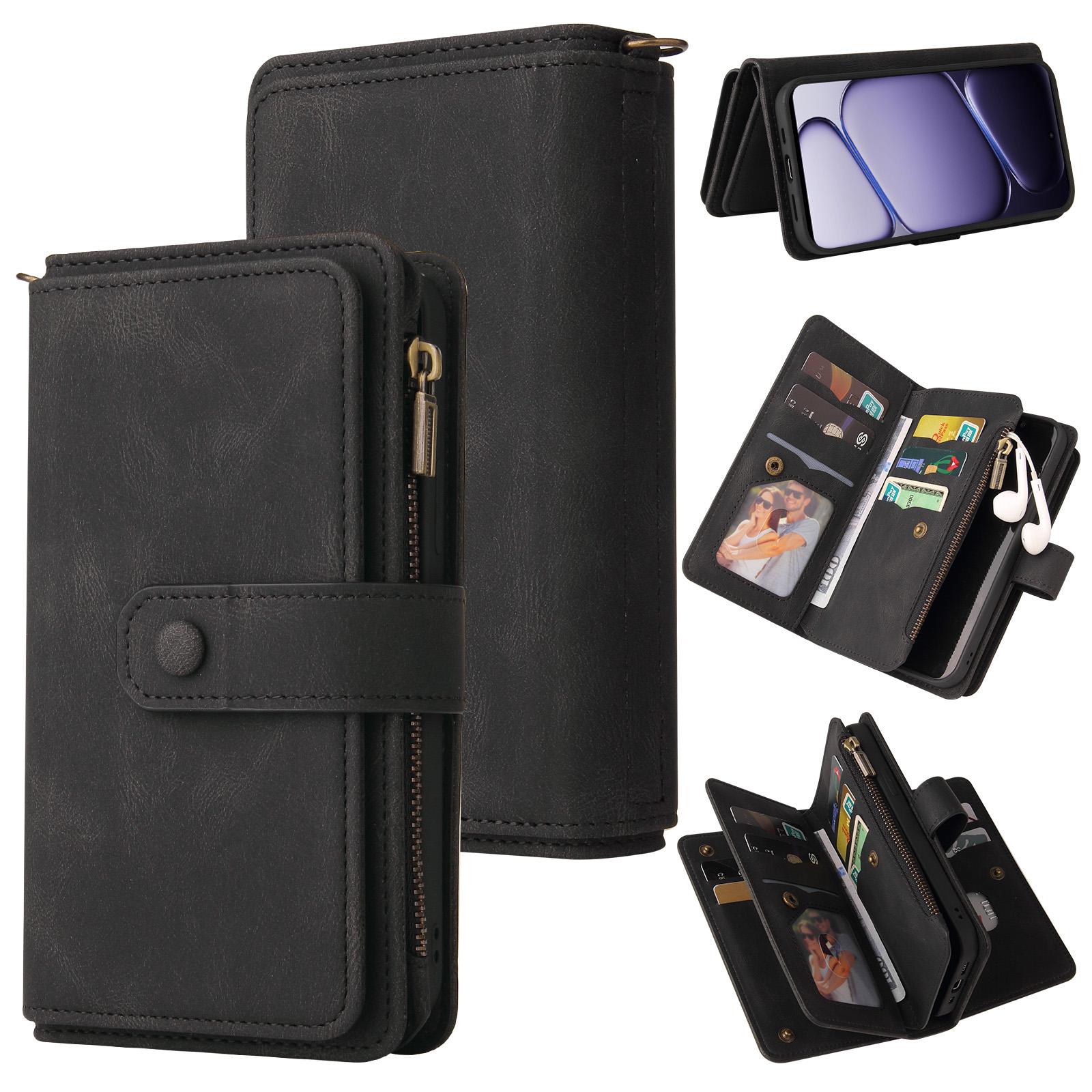 For Realme P4x 5G Skin Feel Multi Card Slots Zipper Wallet Leather Phone Case(Black) - Shopkiz.com