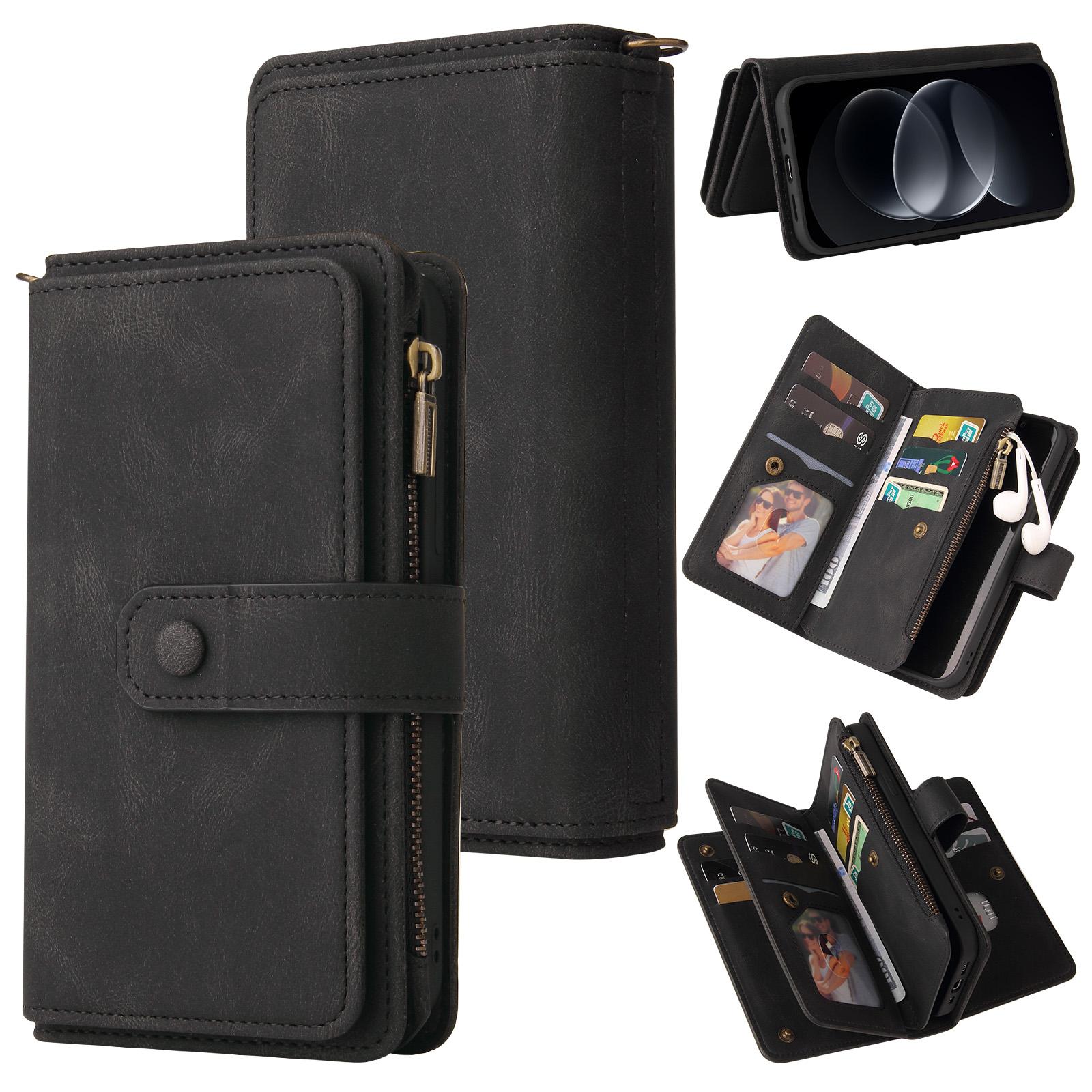 For Redmi Note 17 Pro+ 5G Global 163mm Skin Feel Multi Card Slots Zipper Wallet Leather Phone Case(Black) - Shopkiz.com