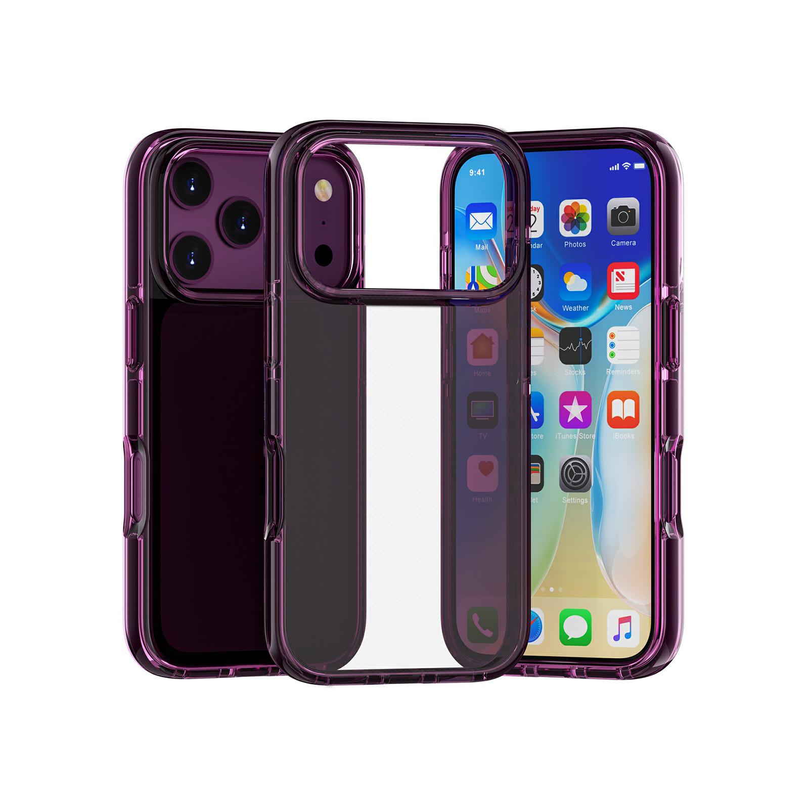 For iPhone 15 Dual Color Clear Glitter TPU + TPE Full Coverage Phone Case(Cherry Red) - Shopkiz.com