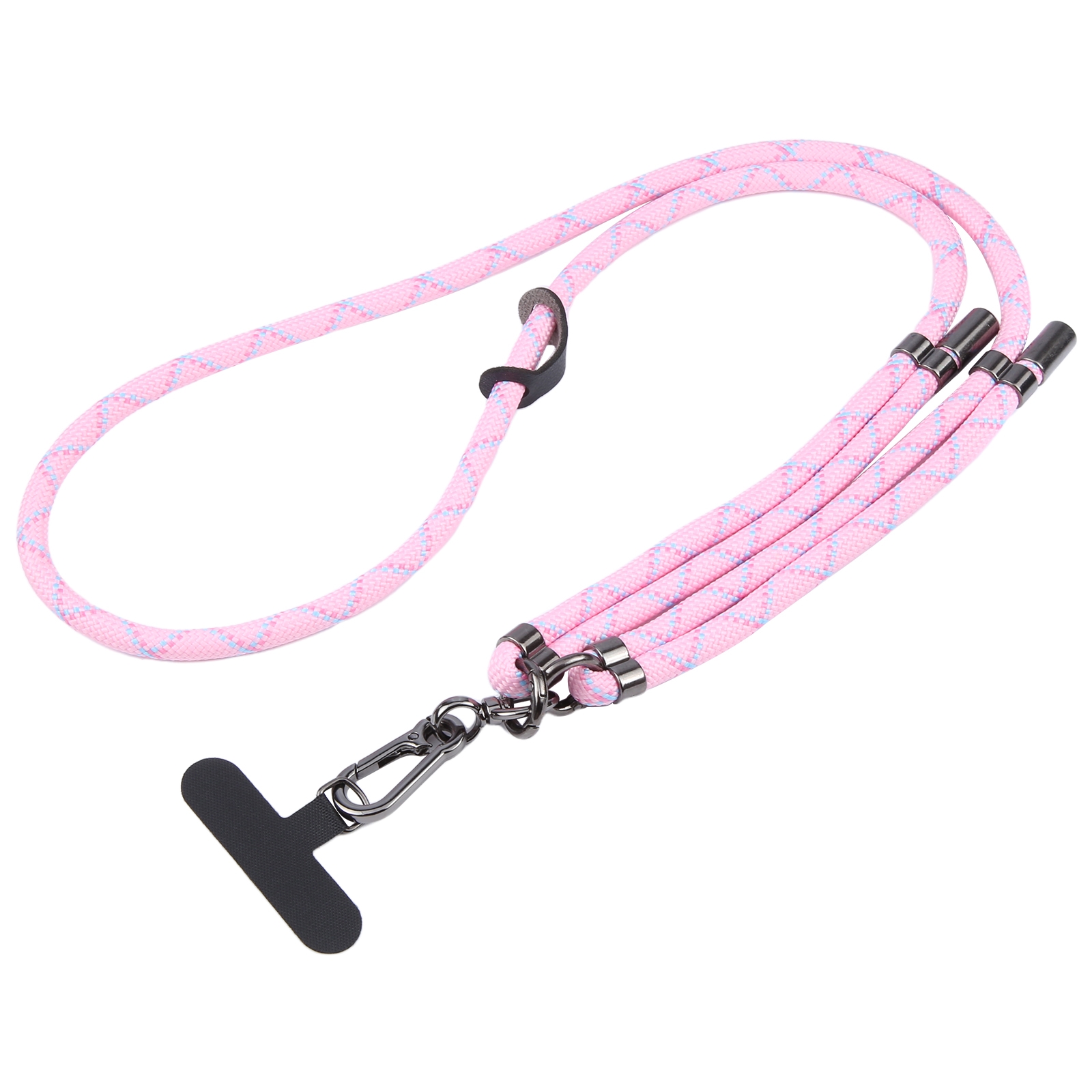 Twill Weave Adjustable Mobile Phone Anti-lost Long Lanyard(Pink) - Shopkiz.com