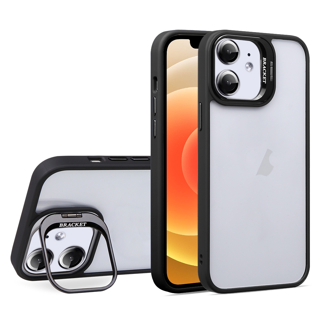 For iPhone 12 U1 Invisible Lens Holder Acrylic + TPU Shockproof Phone Case(Black)