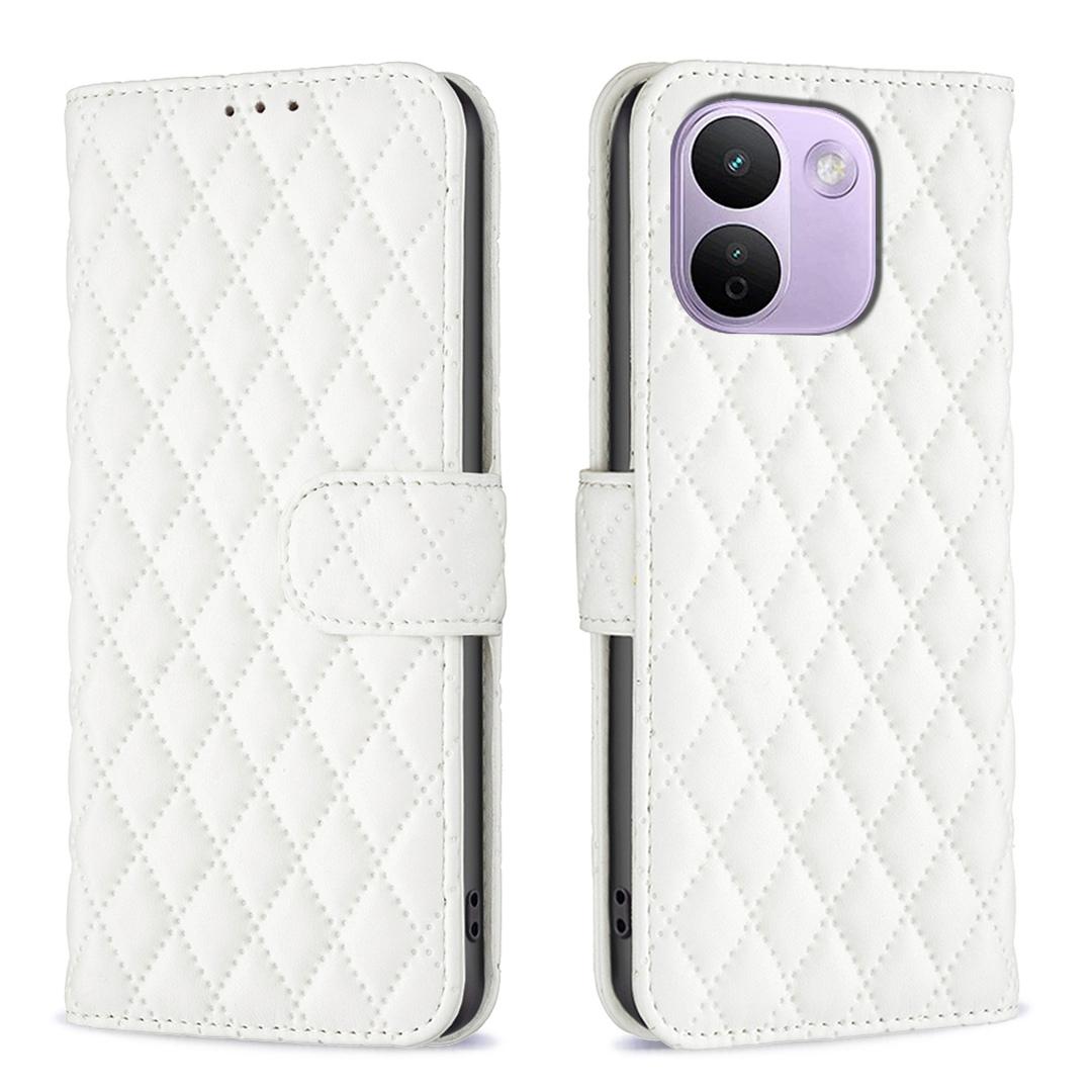 For Redmi Note 17 Pro+ 5G Global 163mm Diamond Lattice Wallet Flip Leather Phone Case(White) - Shopkiz.com