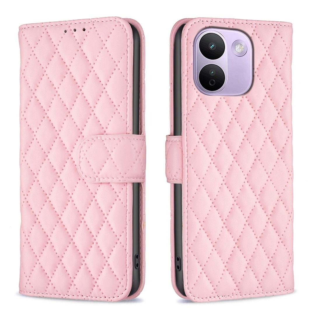 For Redmi Note 17 Pro+ 5G Global 163mm Diamond Lattice Wallet Flip Leather Phone Case(Pink) - Shopkiz.com