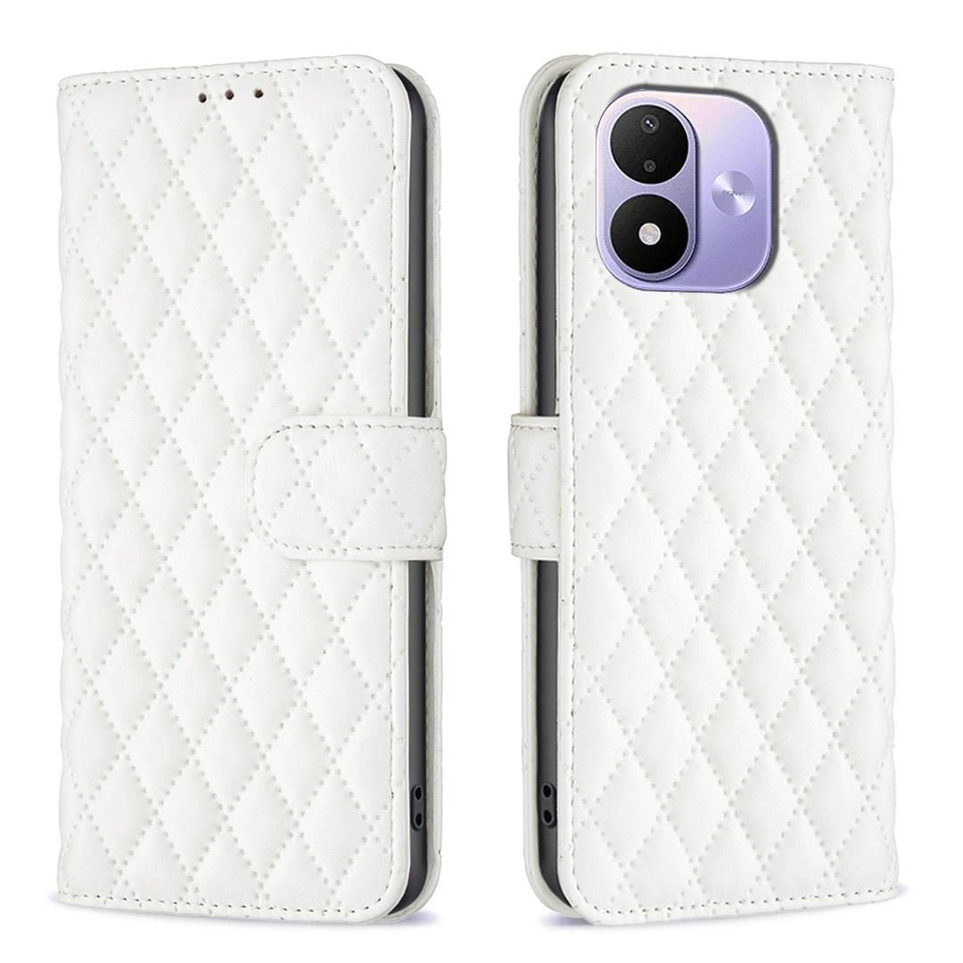 For Redmi Note 17 4G Global 171mm Diamond Lattice Wallet Flip Leather Phone Case(White) - Shopkiz.com