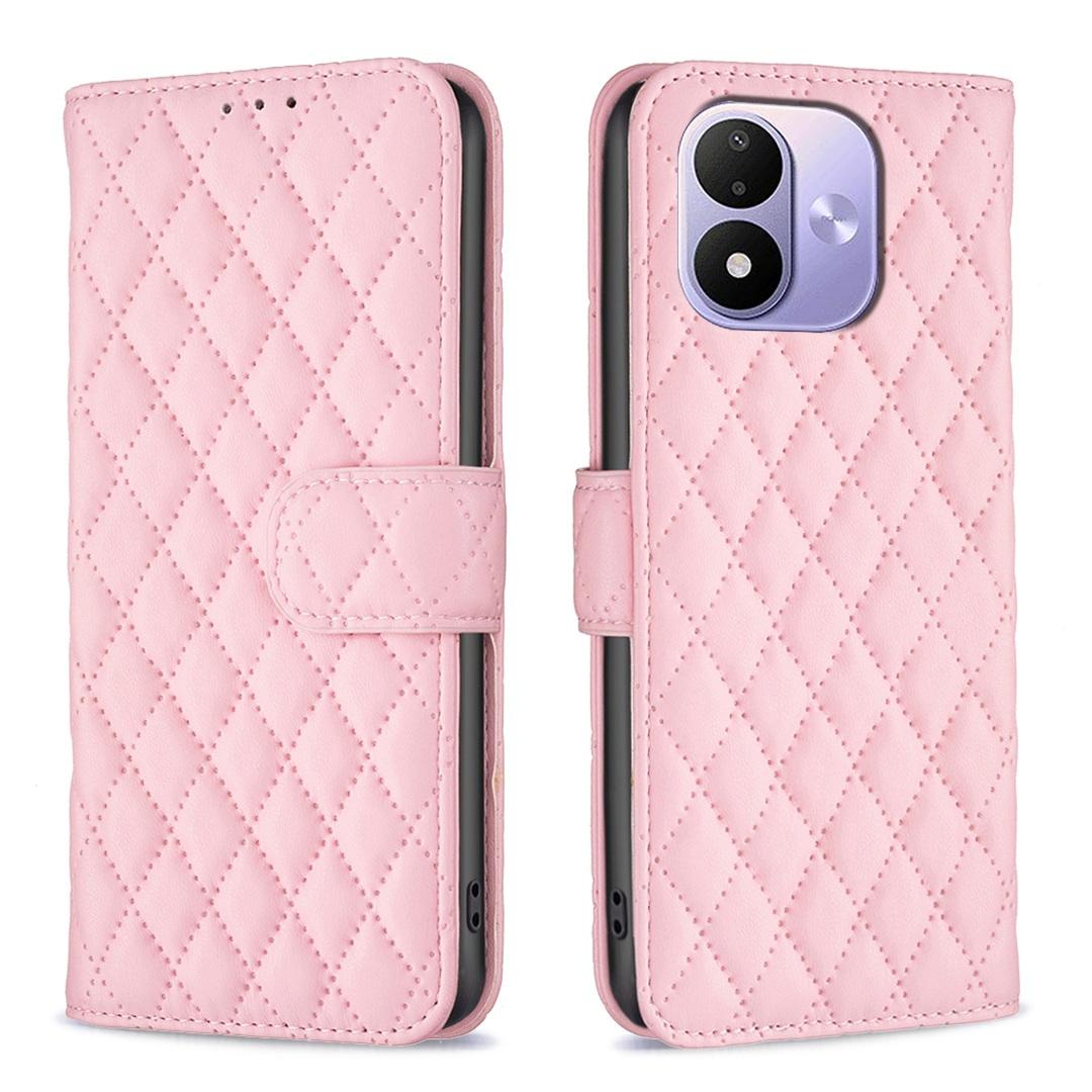 For Redmi Note 17 4G Global 171mm Diamond Lattice Wallet Flip Leather Phone Case(Pink) - Shopkiz.com