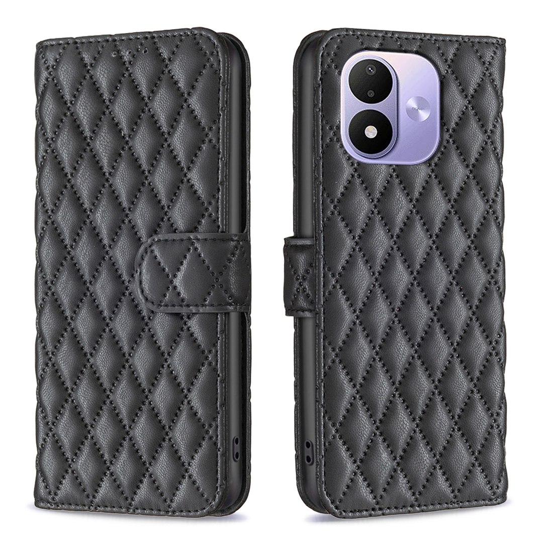 For Redmi Note 17 4G Global 171mm Diamond Lattice Wallet Flip Leather Phone Case(Black) - Shopkiz.com