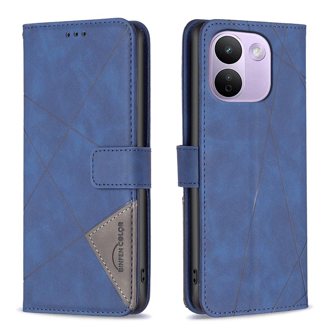 For Redmi Note 17 Pro+ 5G Global 163mm Magnetic Buckle Rhombus Texture Leather Phone Case(Blue) - Shopkiz.com