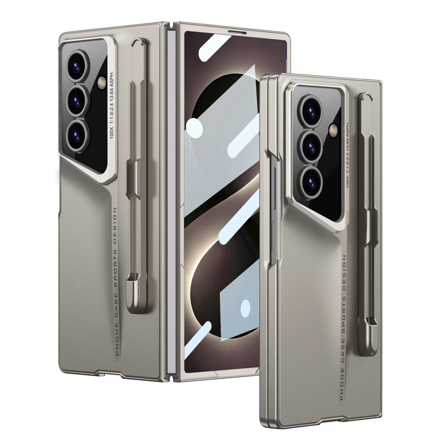 For Galaxy Z Fold8 Ultra 5G GKK Integrated Blade Ultra-thin Full Coverage Phone Case with Pen Slot, Not Included Pen(Titanium Gray) - Shopkiz.com
