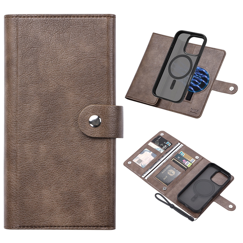 For iPhone 16 Pro ViLi GVA Series MagSafe Magnetic RFID Leather Phone Case(Coffee) - Shopkiz.com