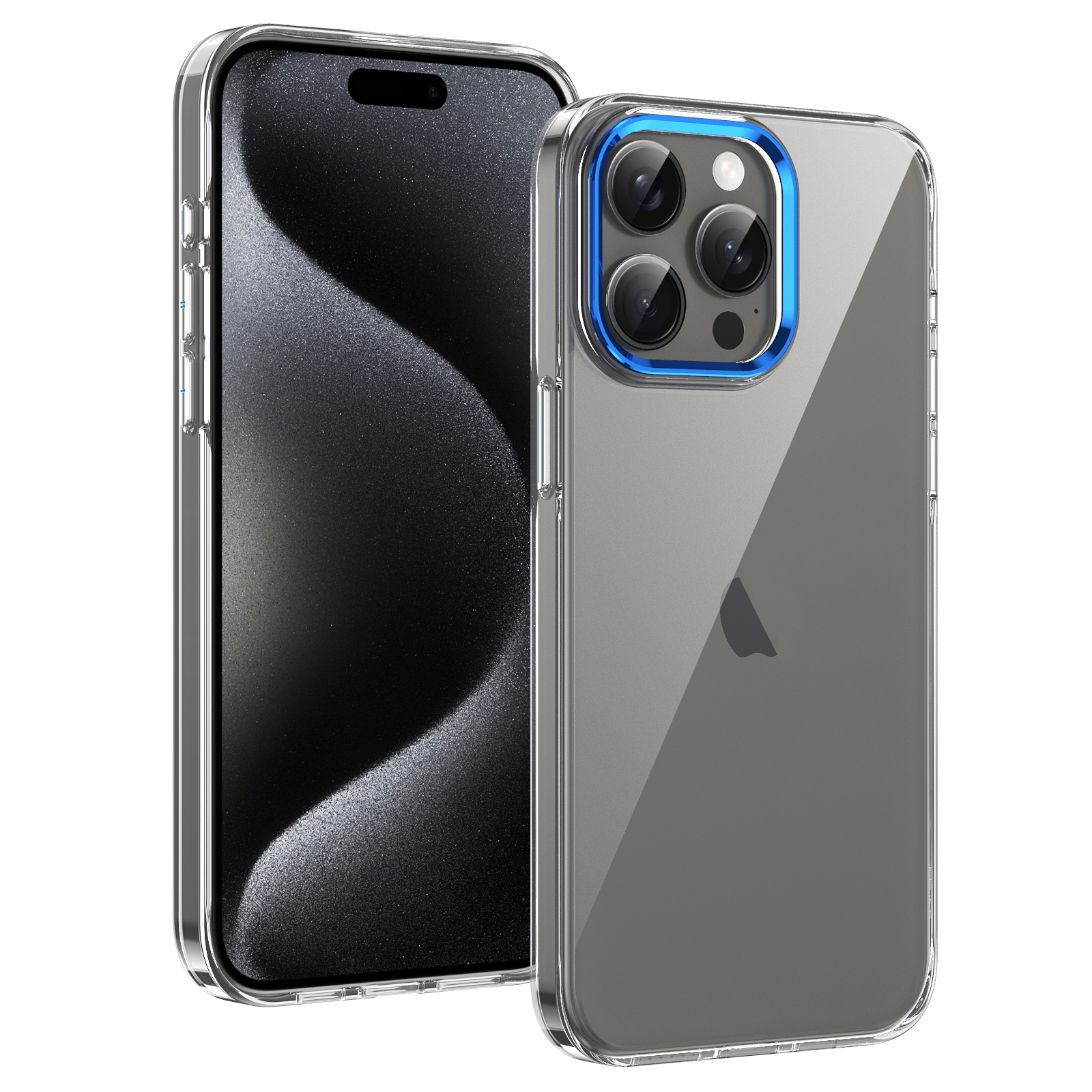 For iPhone 12 Pro Max Ice Feel HD Transparent PC Full Coverage Phone Case(Blue) - Shopkiz.com