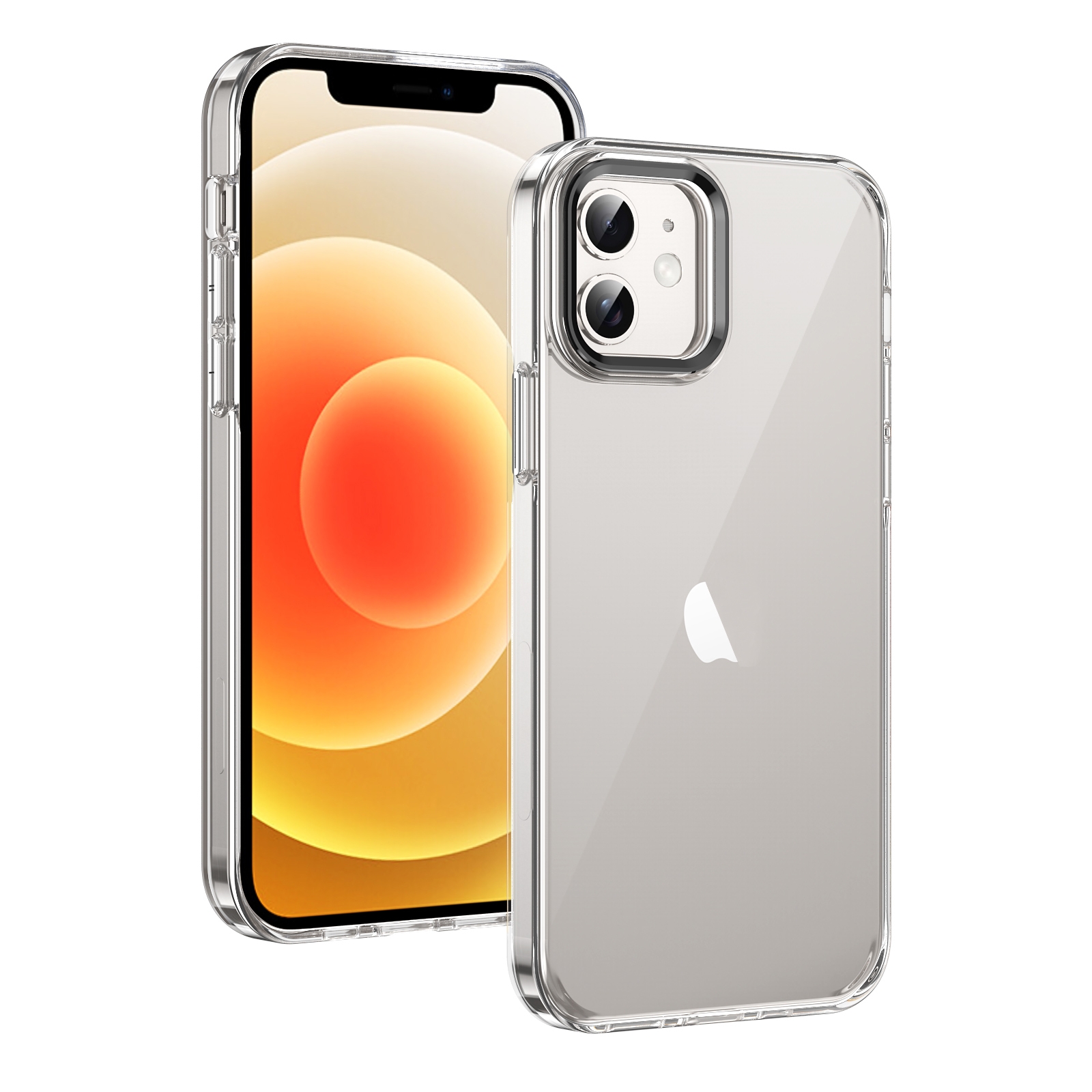 For iPhone 12 Ice Feel HD Transparent PC Full Coverage Phone Case(Silver) - Shopkiz.com