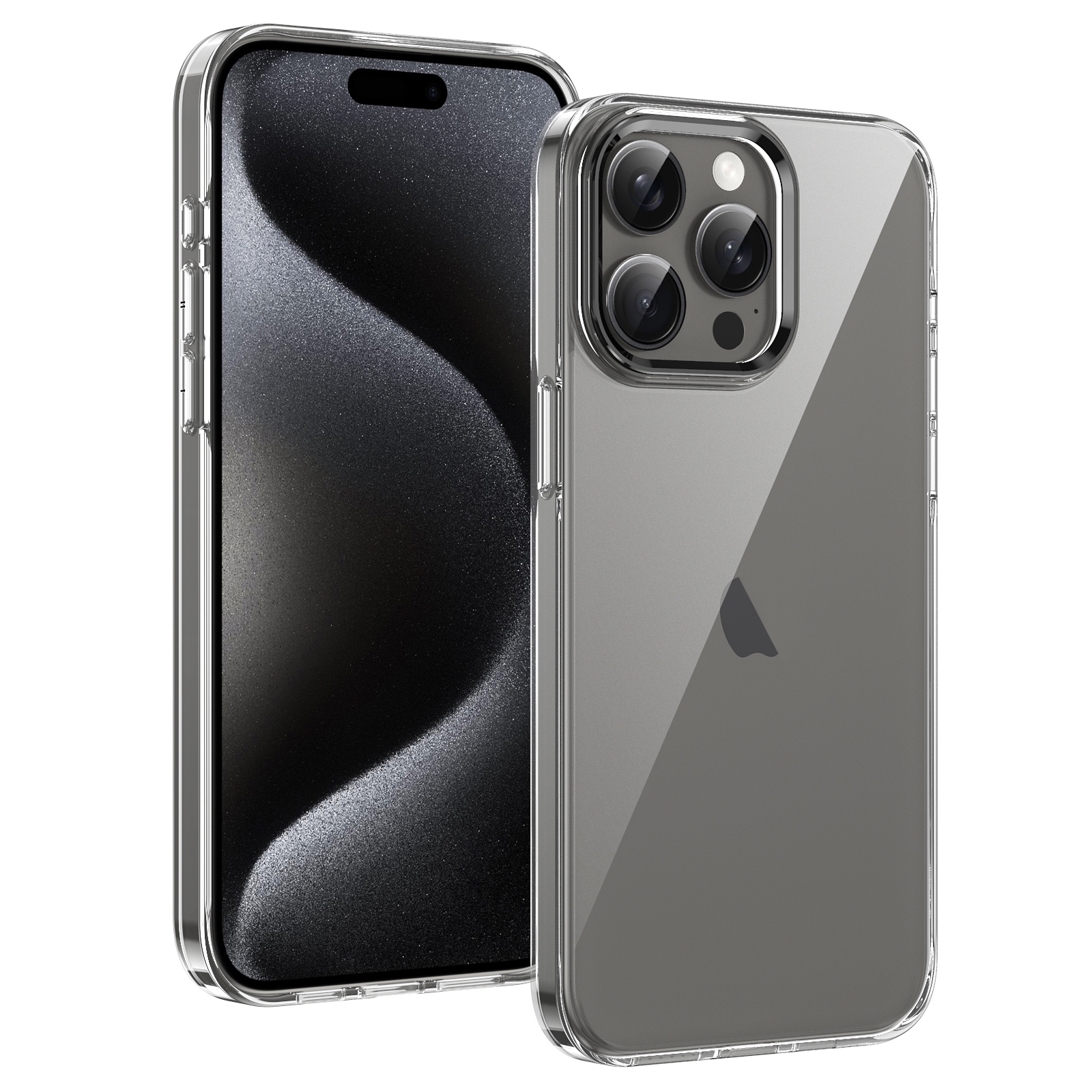 For iPhone 13 Pro Max Ice Feel HD Transparent PC Full Coverage Phone Case(Black) - Shopkiz.com