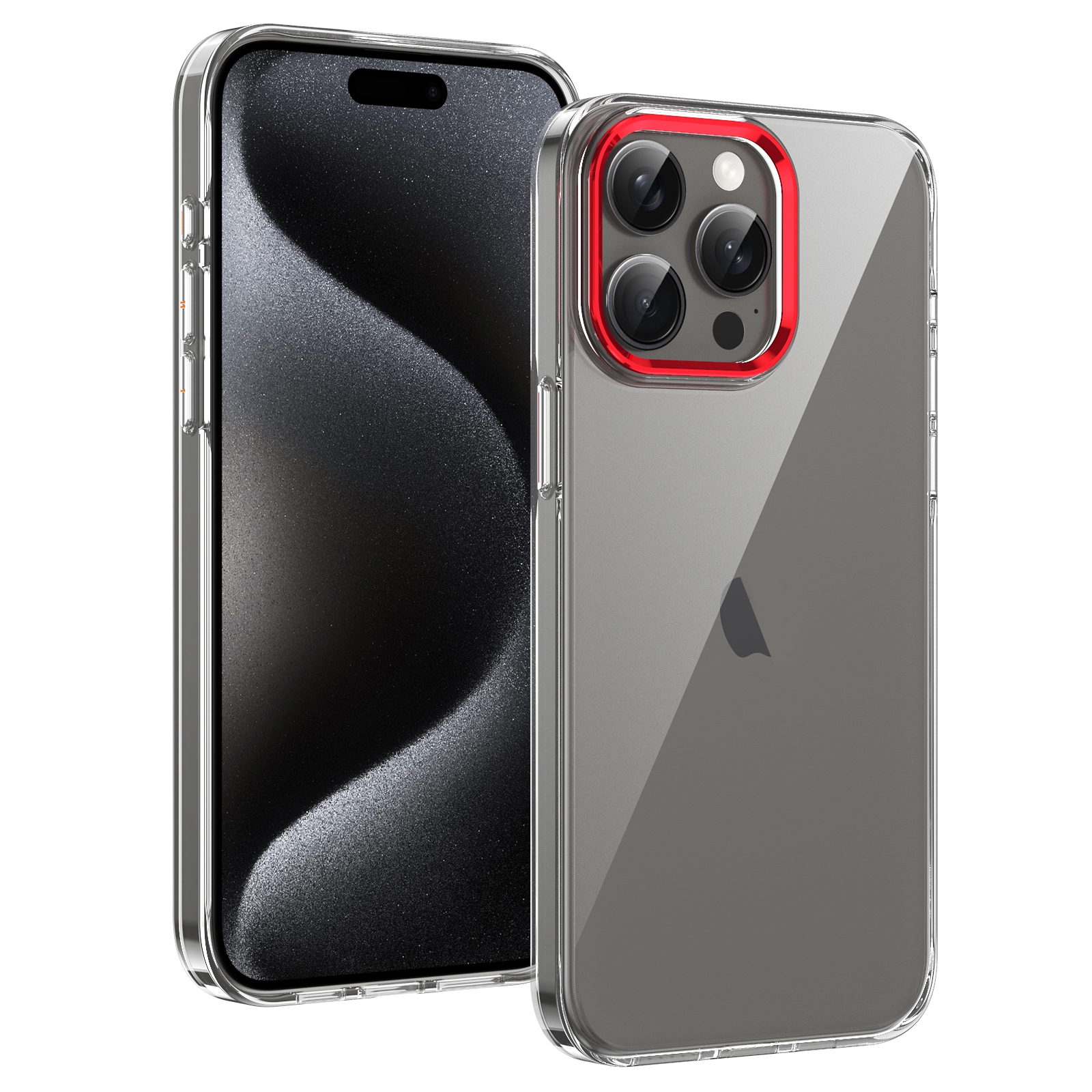 For iPhone 13 Pro Ice Feel HD Transparent PC Full Coverage Phone Case(Red) - Shopkiz.com