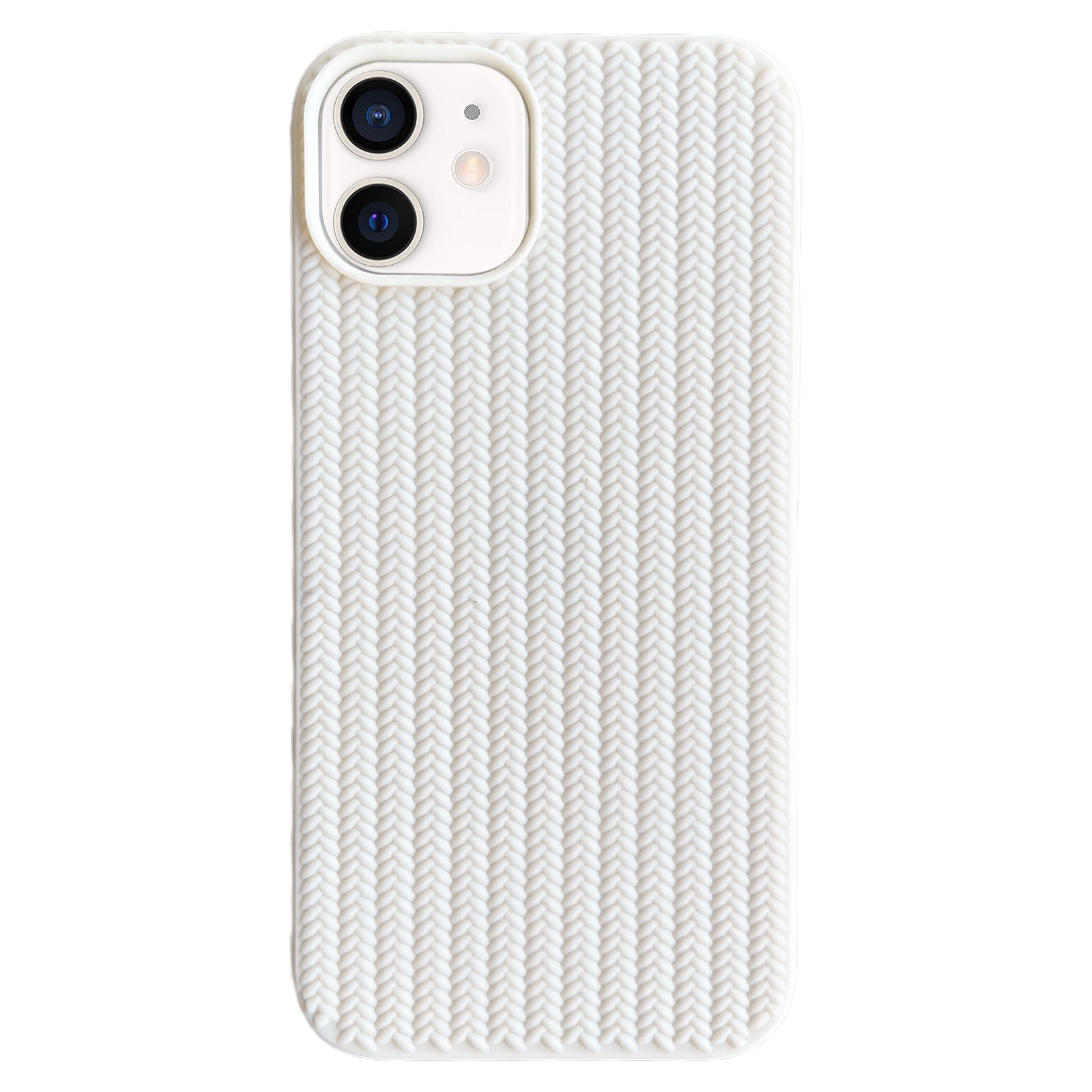 For iPhone 12 Weave Texture TPU Phone Case(White) - Shopkiz.com