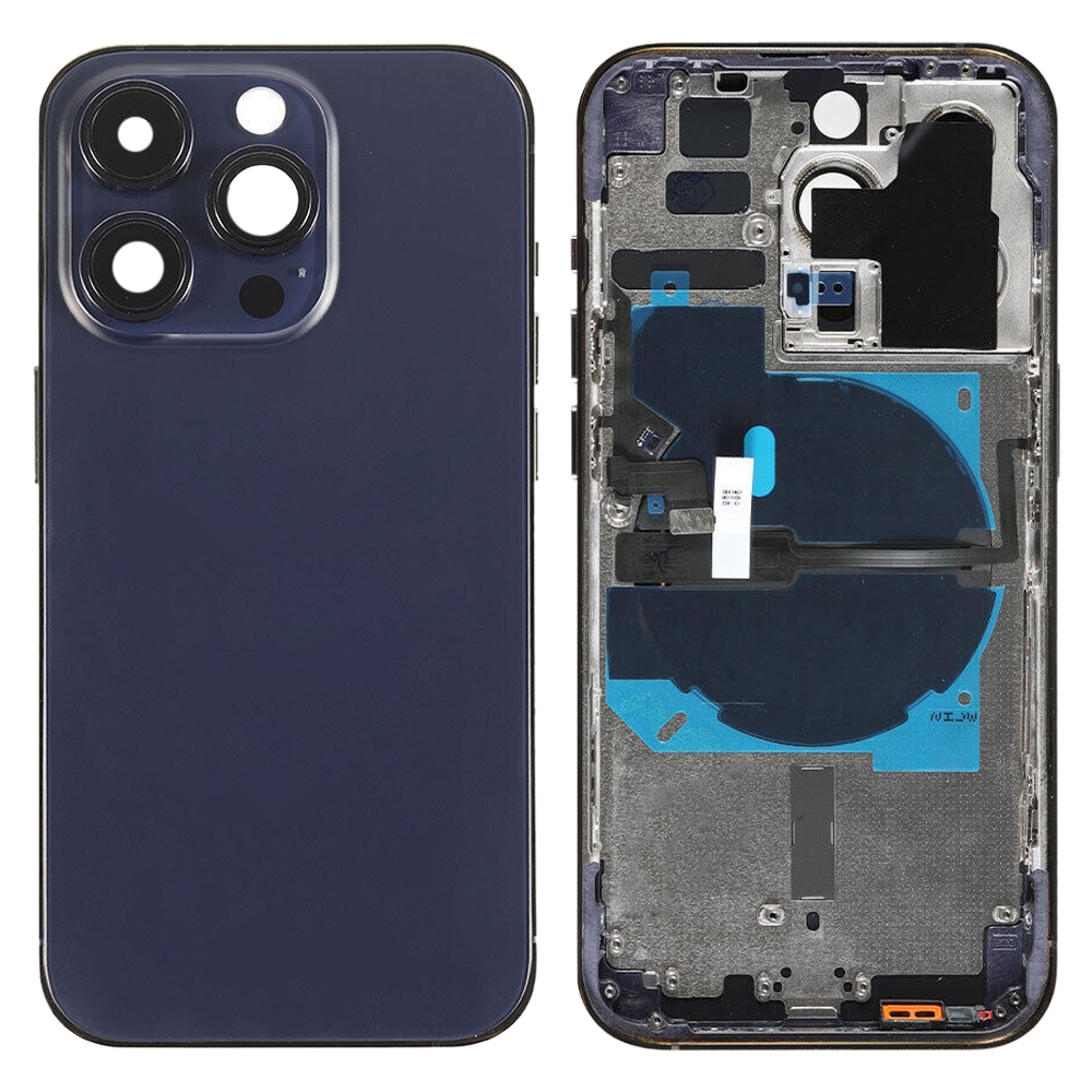 For iPhone 14 Pro Battery Back Cover with Power + Volume Flex Cable + Wireless Charging Module, Version:CE EU Version(Purple) - Shopkiz.com