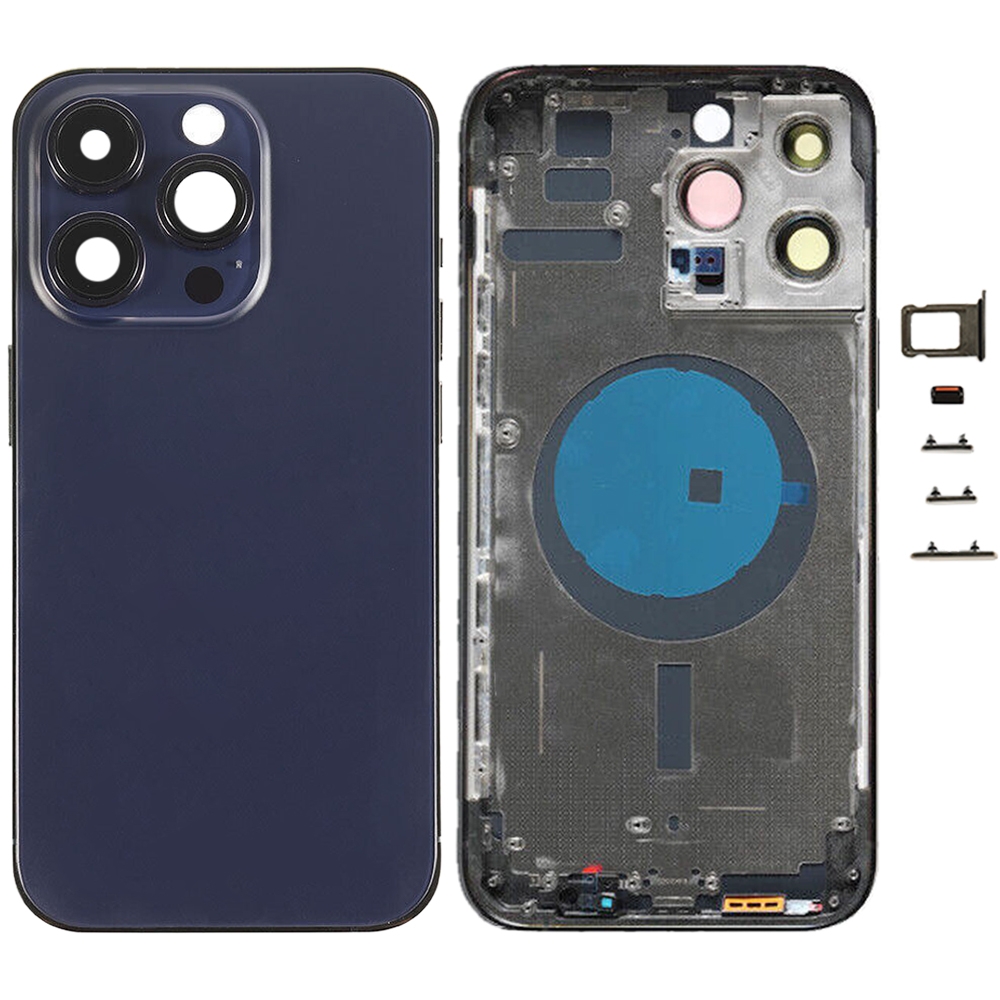 For iPhone 14 Pro Max Battery Back Cover with Side Keys & Card Tray, Version:US Version(Purple) - Shopkiz.com