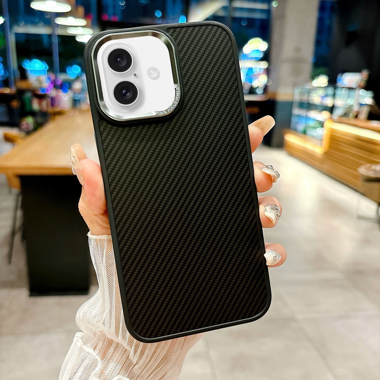For iPhone 16 Plus Carbon Fiber Texture MagSafe Magnetic Shockproof Phone Case(Black) - Shopkiz.com