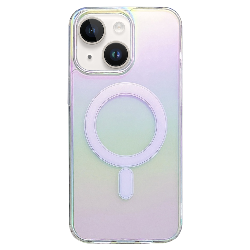 For iPhone 14 Plus Gradient Color MagSafe Airbag Full Coverage Phone Case(Rainbow) - Shopkiz.com