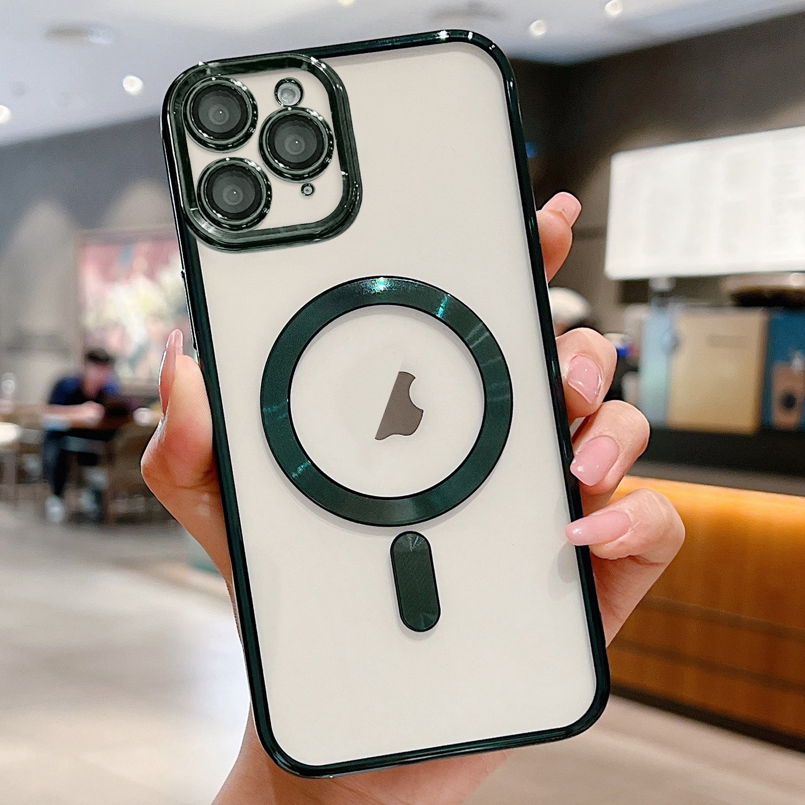 For iPhone 11 Pro Electroplating MagSafe Phone Case(Dark Green) - Shopkiz.com
