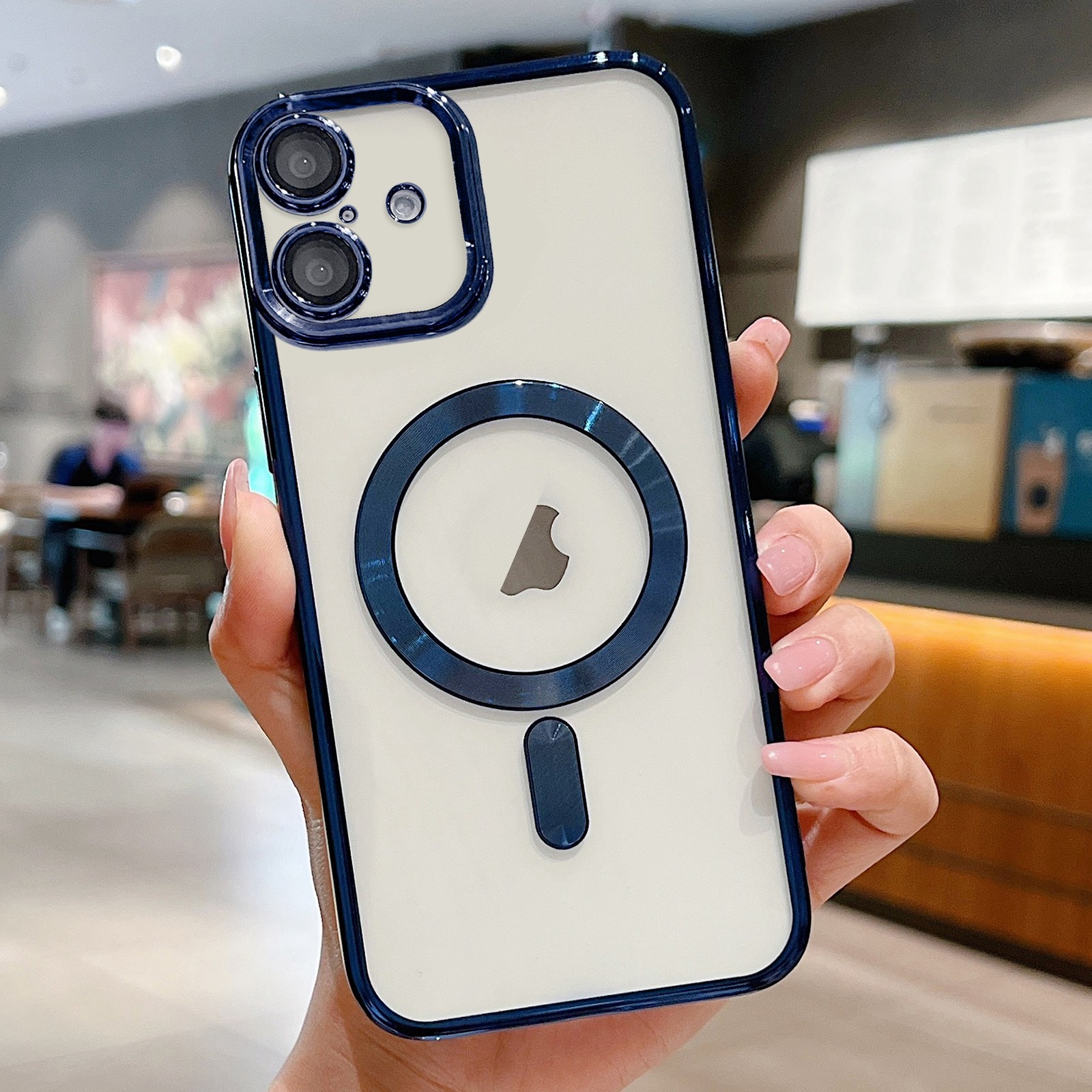 For iPhone 16 Electroplating MagSafe Phone Case(Dark Blue) - Shopkiz.com