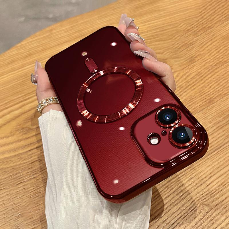 For iPhone 16 Electroplating MagSafe Phone Case(Red) - Shopkiz.com