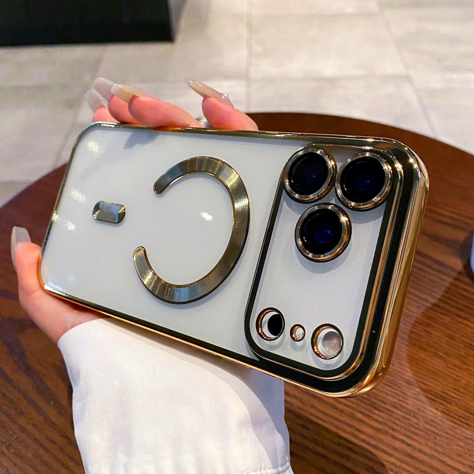 For iPhone 17 Pro Electroplating MagSafe Phone Case(Gold) - Shopkiz.com