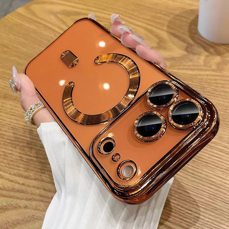 For iPhone 17 Pro Electroplating MagSafe Phone Case(Orange) - Shopkiz.com