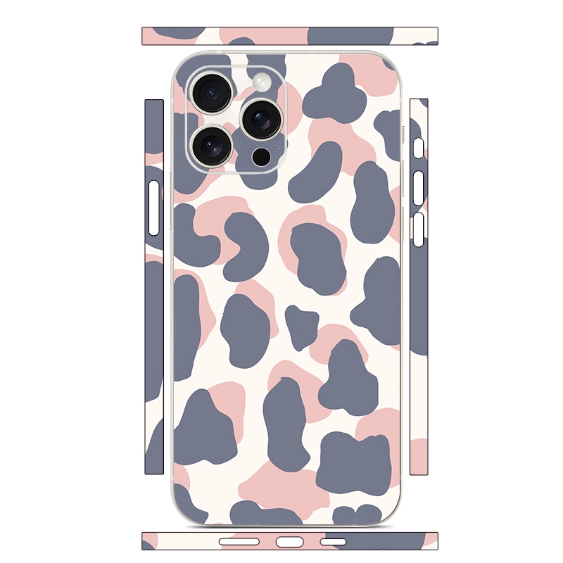 For iPhone 13 Pro All-inclusive PET Phone Decal Adhesive Sticker(Purple Pink Cow Pattern) - Shopkiz.com