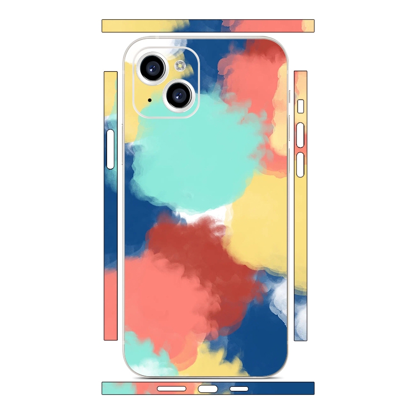 For iPhone 13 mini All-inclusive PET Phone Decal Adhesive Sticker(Green Yellow) - Shopkiz.com