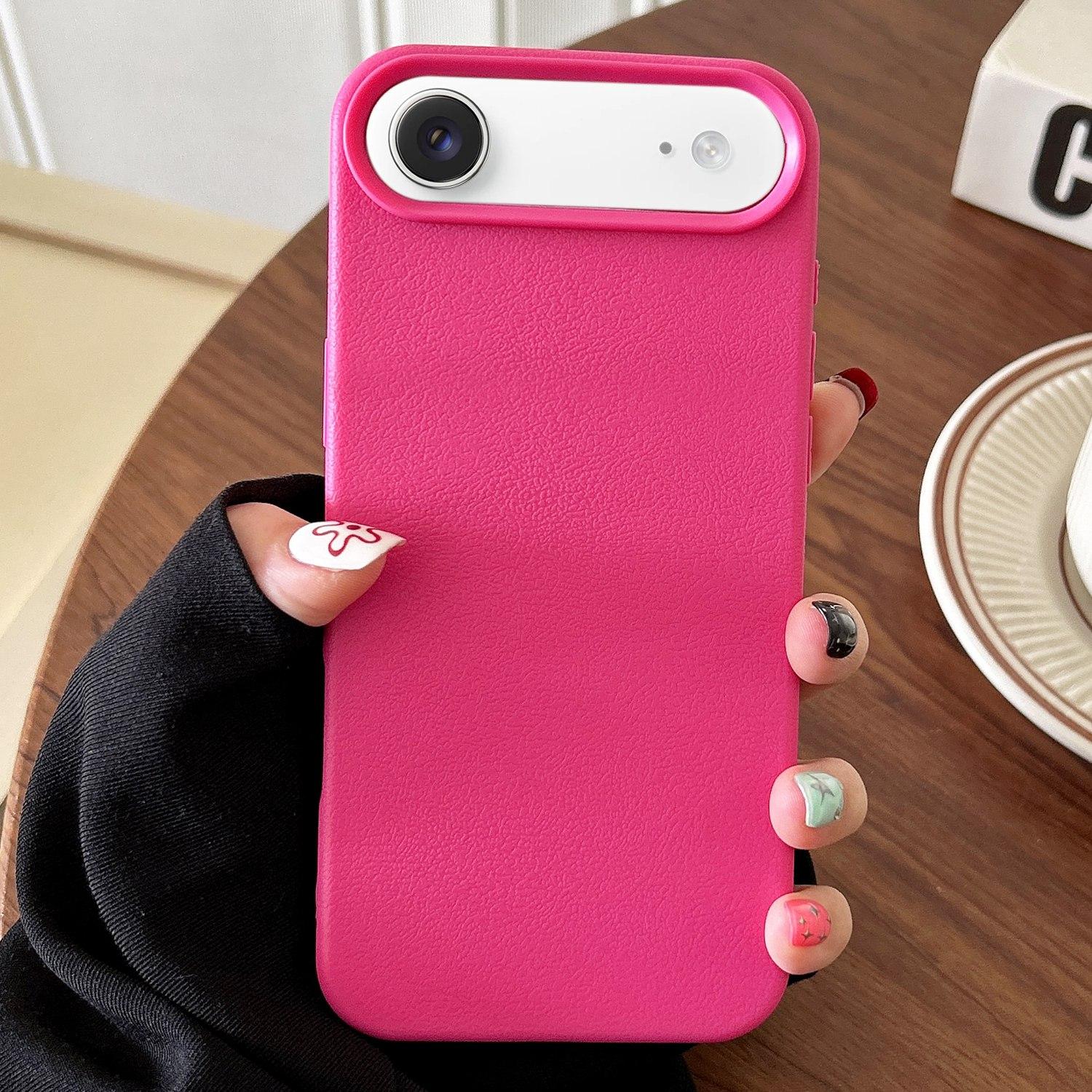 For iPhone Air Leather Texture TPU Full Coverage Phone Case(Rose Red) - Shopkiz.com