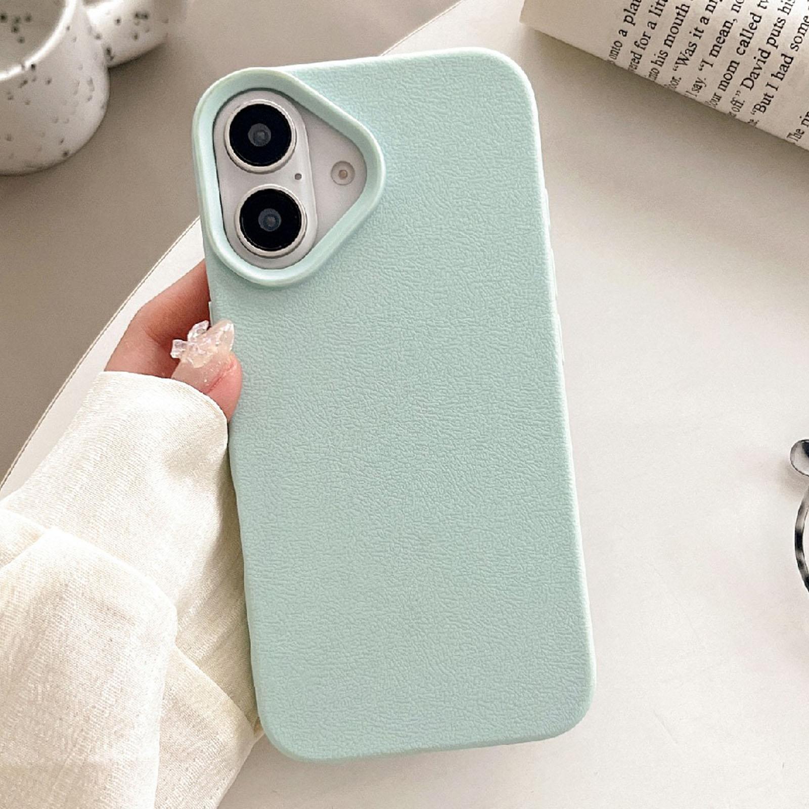 For iPhone 18 Leather Texture TPU Full Coverage Phone Case(Green) - Shopkiz.com