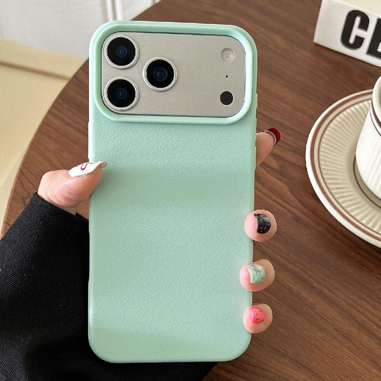 For iPhone 18 Pro Leather Texture TPU Full Coverage Phone Case(Green) - Shopkiz.com