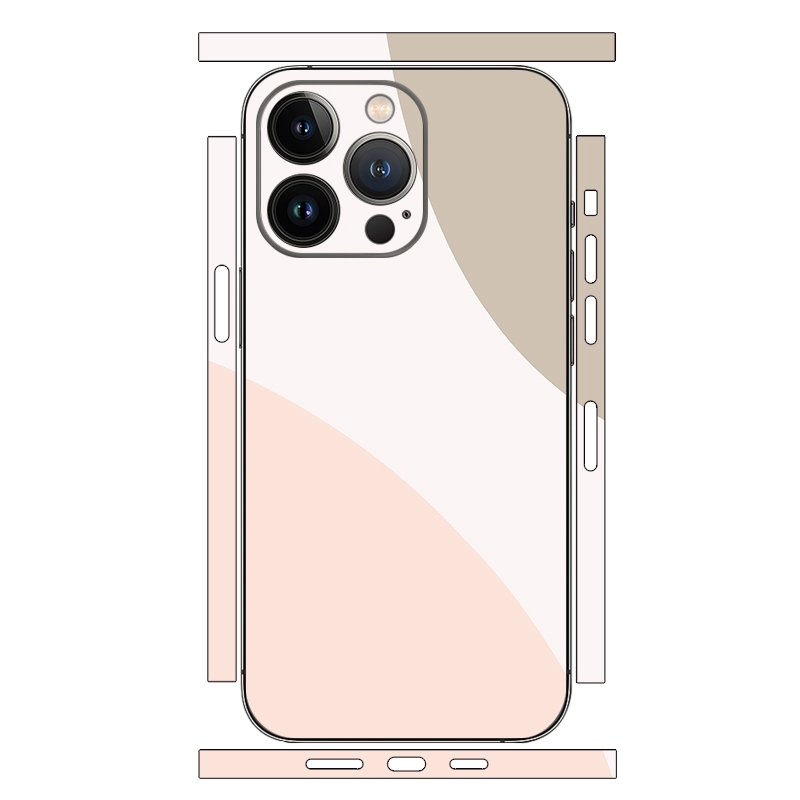 For iPhone 12 Pro Geometric Style All-inclusive PET Phone Decal Adhesive Sticker(White Grey) - Shopkiz.com