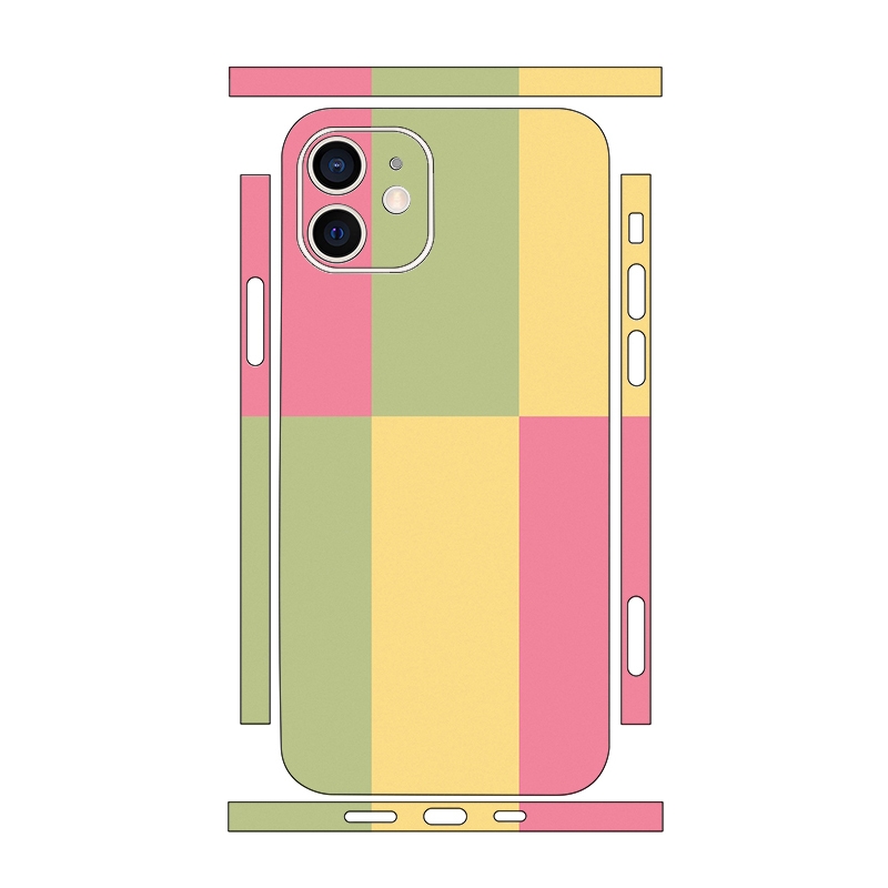For iPhone 12 Color Matching All-inclusive PET Phone Decal Adhesive Sticker(Green Yellow) - Shopkiz.com