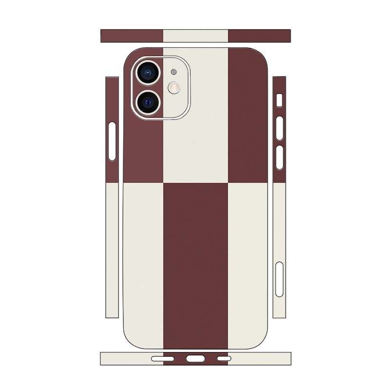 For iPhone 12 mini Color Matching All-inclusive PET Phone Decal Adhesive Sticker(White Wine Red) - Shopkiz.com