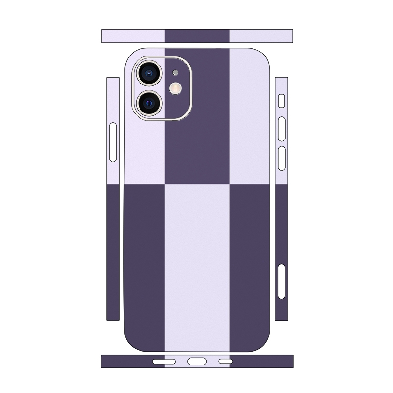 For iPhone 12 mini Color Matching All-inclusive PET Phone Decal Adhesive Sticker(Dark Light Purple) - Shopkiz.com
