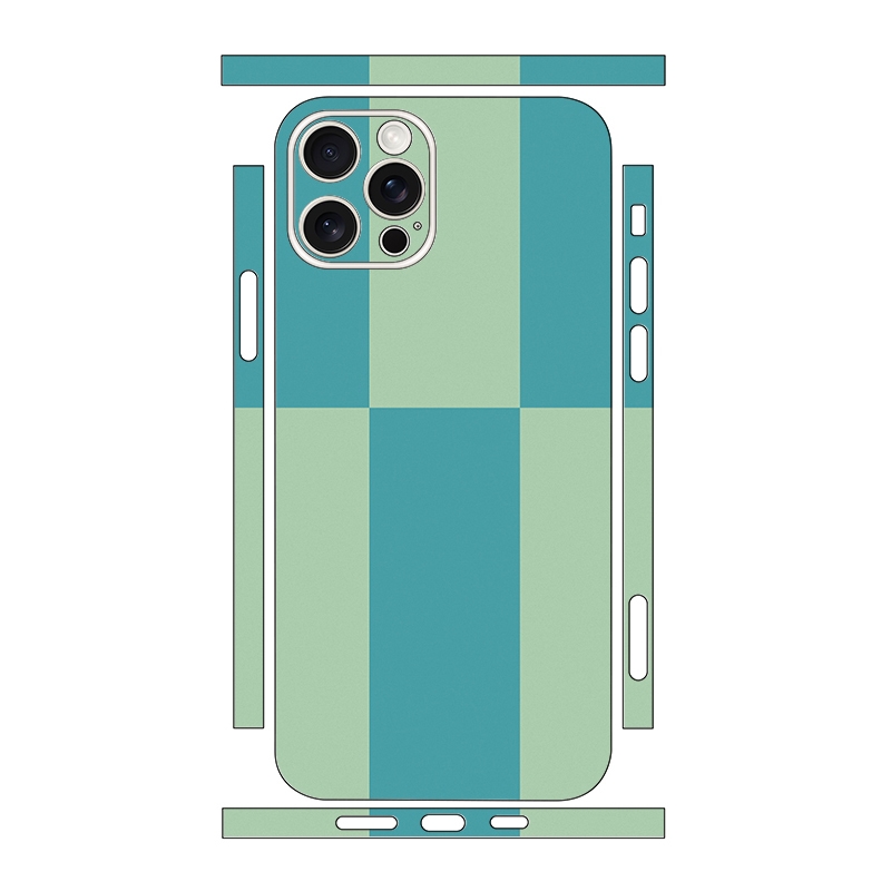 For iPhone 12 Pro Color Matching All-inclusive PET Phone Decal Adhesive Sticker(Green Cyan) - Shopkiz.com