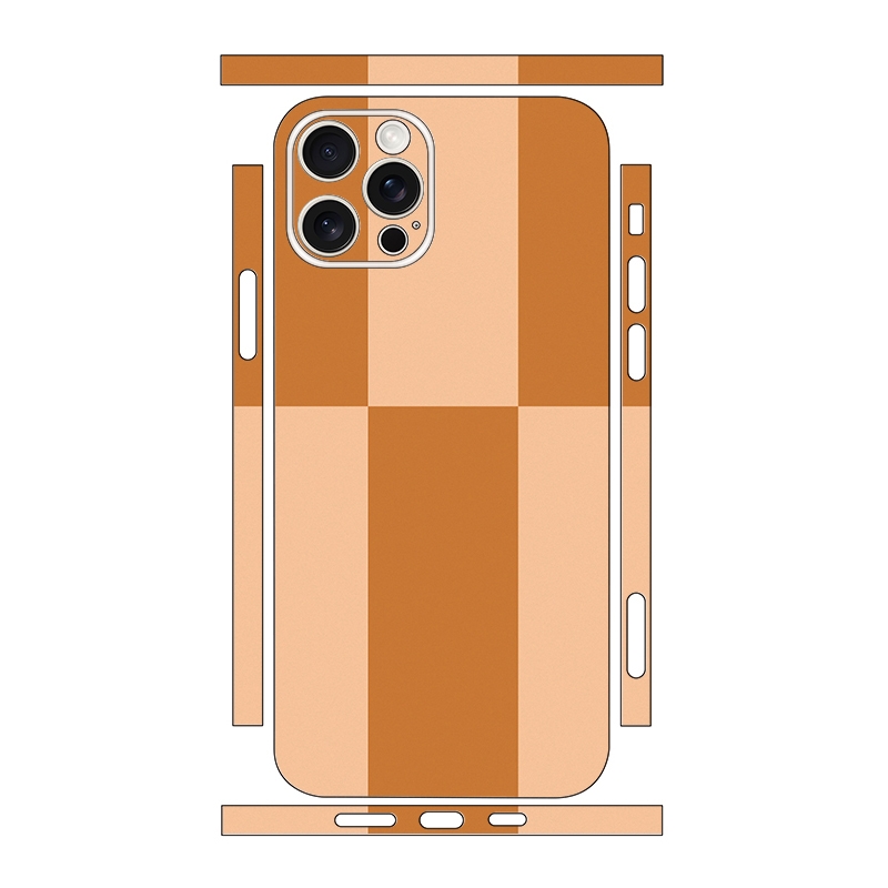 For iPhone 12 Pro Color Matching All-inclusive PET Phone Decal Adhesive Sticker(Pink Brown) - Shopkiz.com