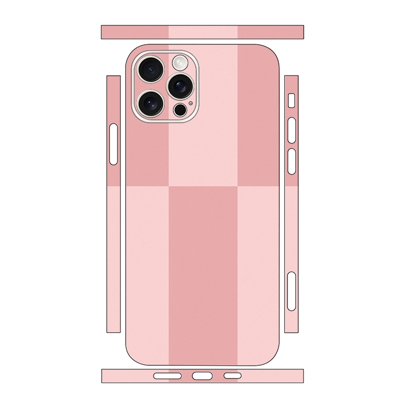 For iPhone 12 Pro Max Color Matching All-inclusive PET Phone Decal Adhesive Sticker(Dark Light Pink) - Shopkiz.com